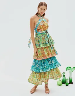 Alemais Dreamer Halter Tier Dress Multi Size 10 for rent on The Volte - image 4