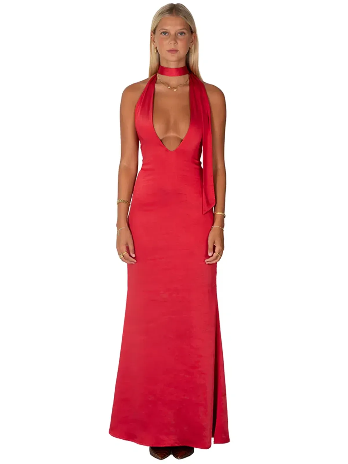 I am Delilah Margot Maxi Dress In Cherry Red Size S / AU 8 for rent on The Volte - main image