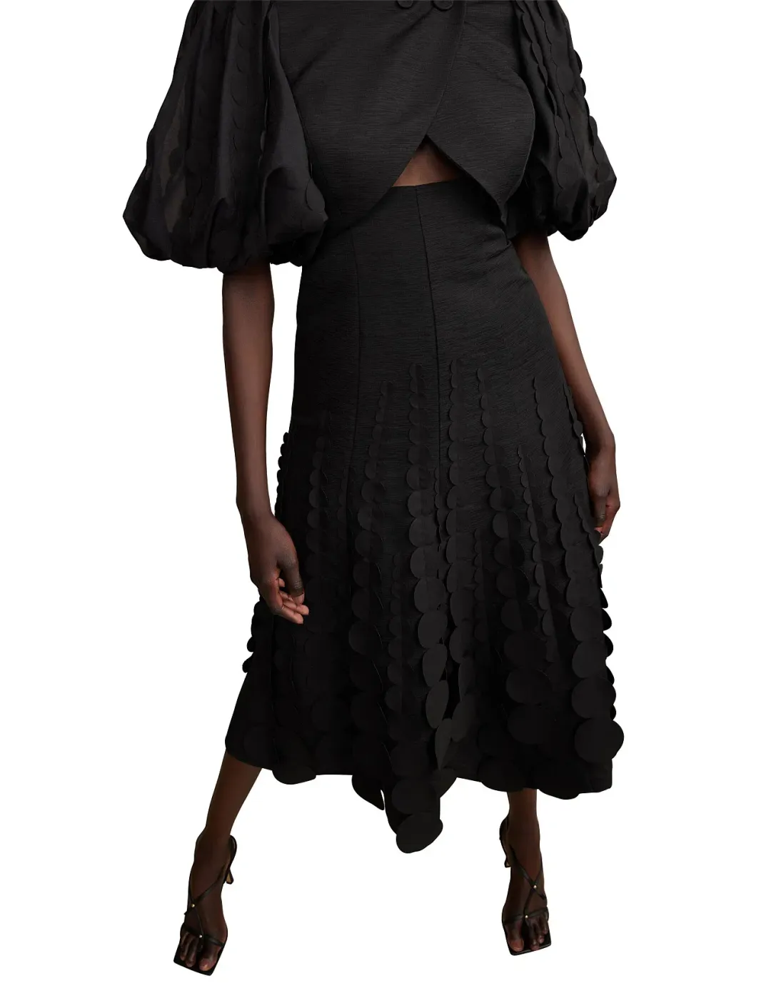 Acler Thurston Short Sleeve Midi Dress Black Size 8 for rent on The Volte - main image