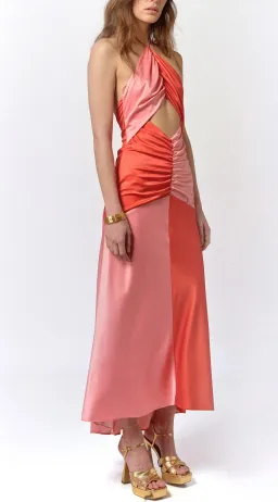 De La Vali Freya Halter Maxi Dress Pink/Red Size 8 for rent on The Volte - image 2