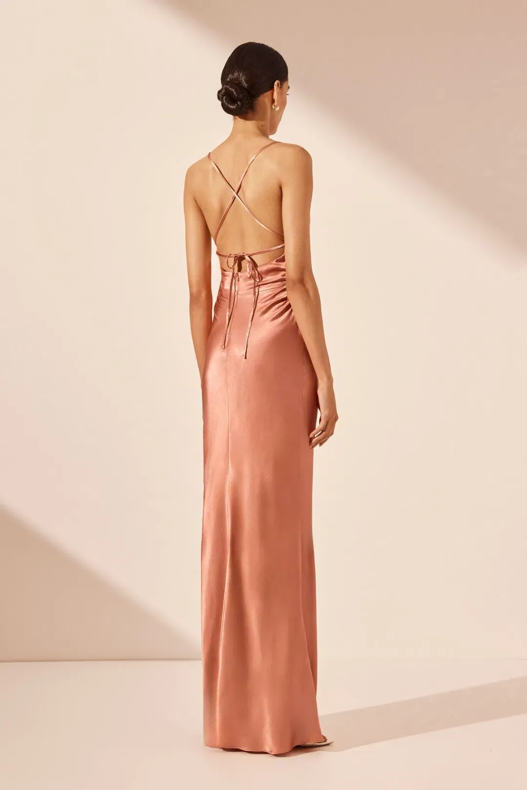 Shona Joy La Lune Lace Back Maxi Dress Antique Rose Size 8 for rent on The Volte - main image