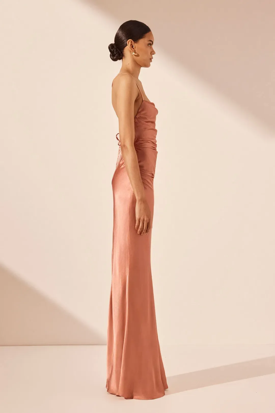 Shona Joy La Lune Lace Back Maxi Dress Antique Rose Size 8 for rent on The Volte - main image