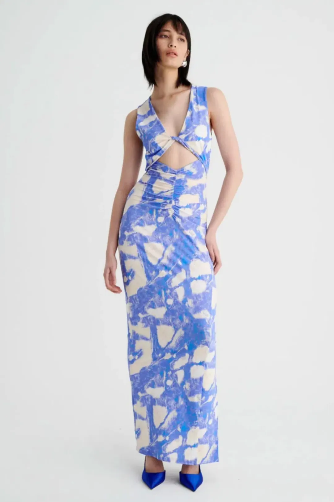 Suboo Marble Sleeveless Reversible Twist Front Maxi Dress Print Size S / AU 8 for rent on The Volte - main image