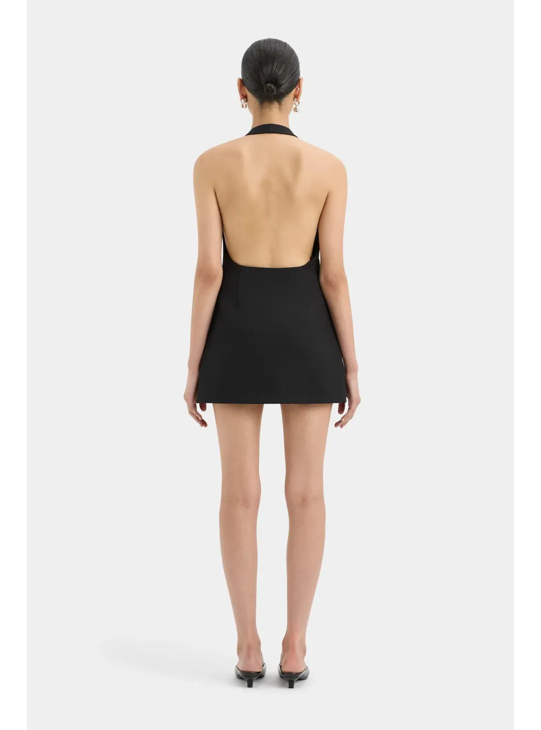 Sir the Label Sandrine Halter Mini Dress Black Size 3 / AU 12 for rent on The Volte - main image