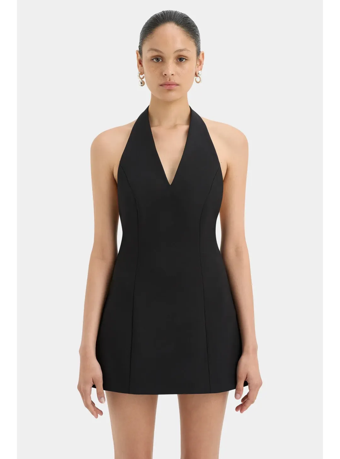 Sir the Label Sandrine Halter Mini Dress Black Size 3 / AU 12 for rent on The Volte - main image