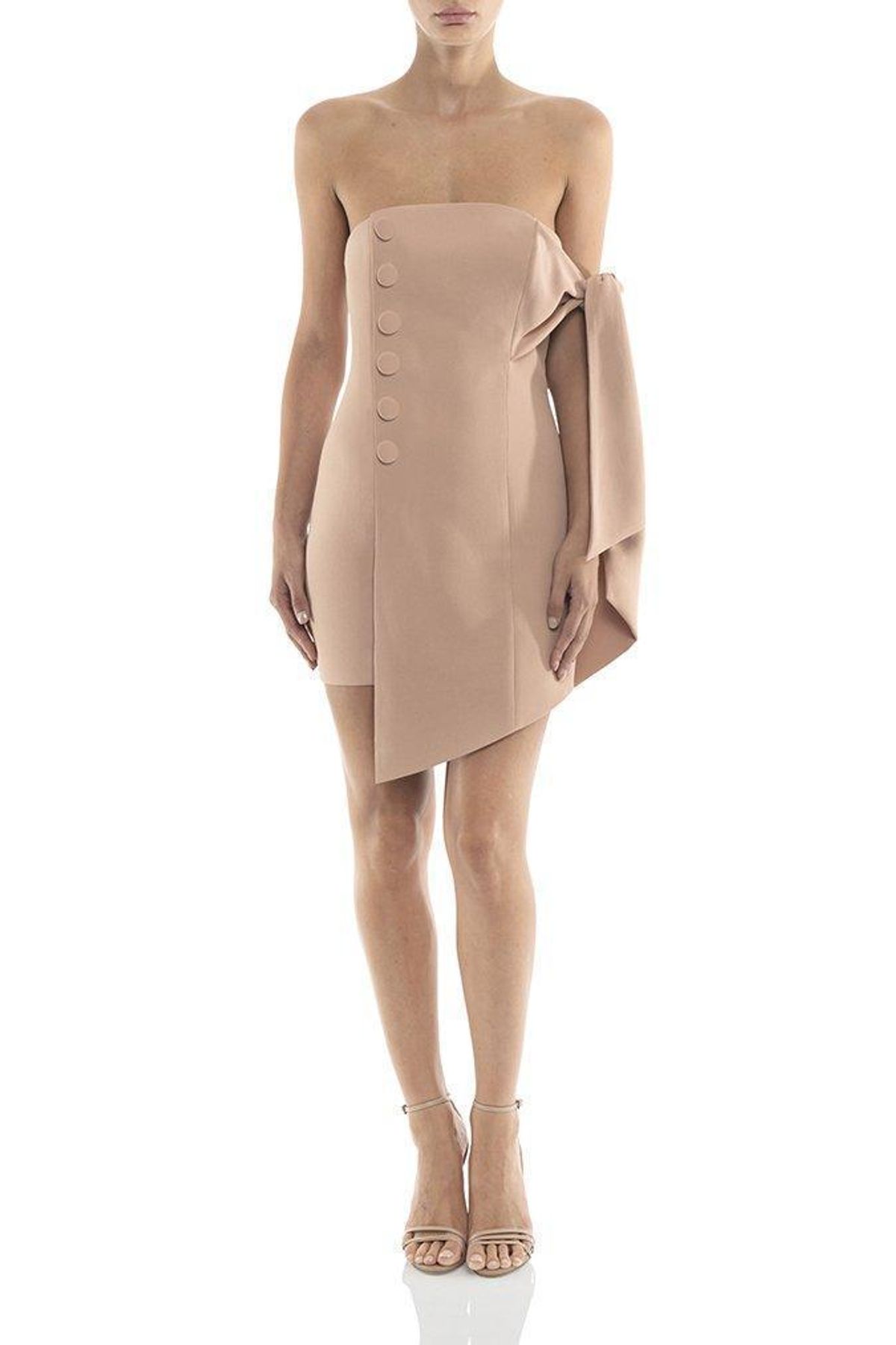 MISHA Zora Mini Dress Nude Size 6/XS for rent on The Volte - main image