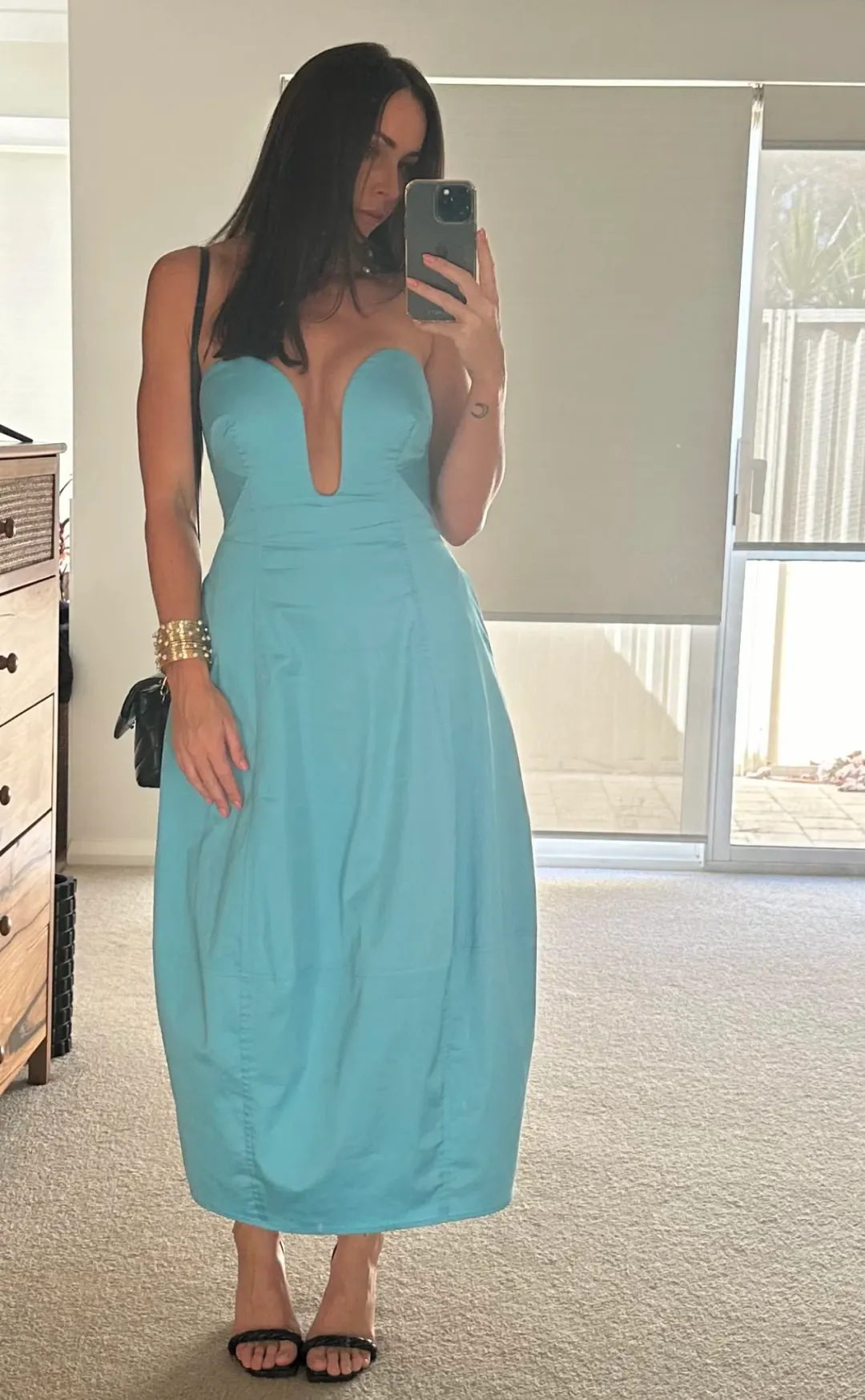 Cult Gaia Chiara Midi Dress Cabana Blue Size AU 6 (US 2) for rent on The Volte - main image