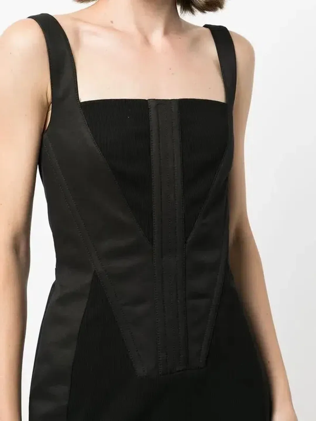 Dion Lee Fork Frame Panelled Mini Dress Black Size 8 for rent on The Volte - main image