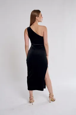 Bec & Bridge Oliviane Asym Midi Dress Black Size 10 for rent on The Volte - image 2