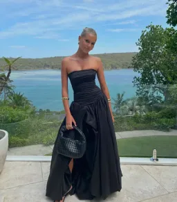 AJE Violette Bubble Hem Maxi Dress Black  Size 10  for rent on The Volte - image 2
