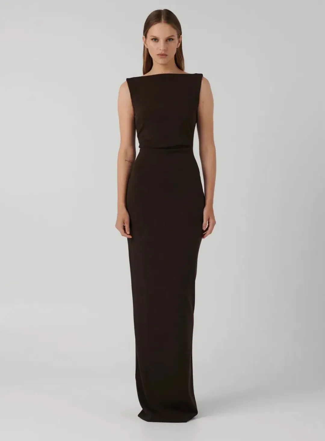 Effie Kats Verona Gown Coffee Size 8 for rent on The Volte - main image