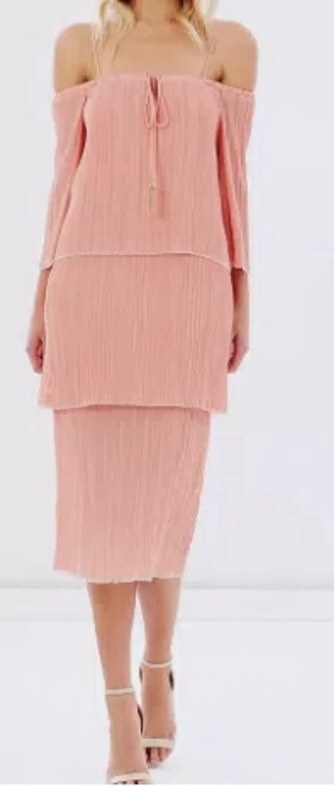 Bec & Bridge Windswept Tiered Maxi Dress in Blush Size AU 6 for rent on The Volte - main image