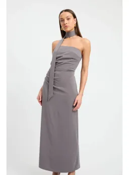 Kookai Koko Scarf Maxi Dress Charcoal Size 40 / AU 12 for rent on The Volte - image 2