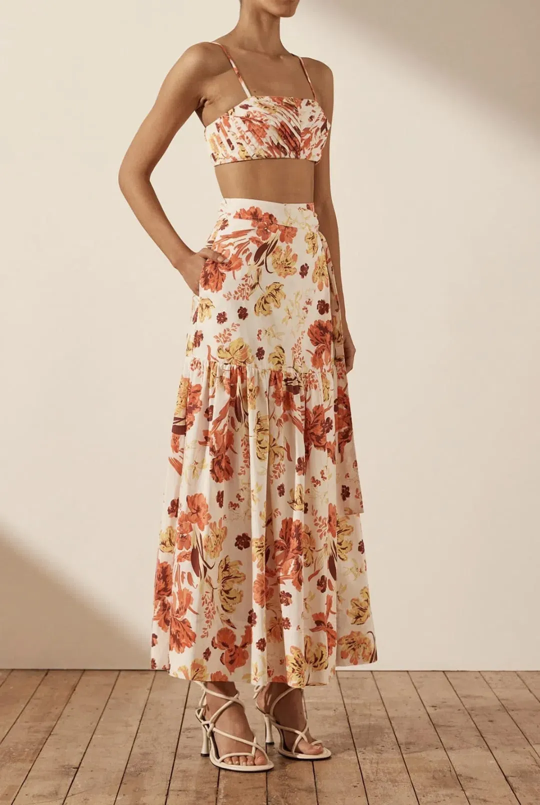 Shona Joy Kalani Pleated Bralette Multi Size AU 8 for rent on The Volte - main image