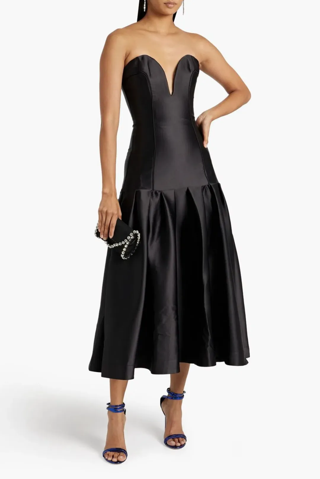 Nicholas Lumo Strapless Fluted Satin Gown Black Size US 4 / AU 8 for rent on The Volte - main image