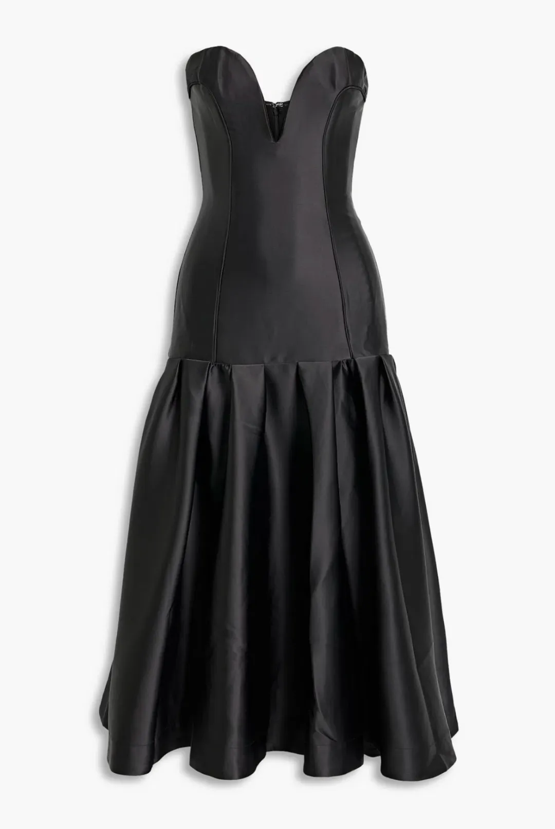 Nicholas Lumo Strapless Fluted Satin Gown Black Size US 4 / AU 8 for rent on The Volte - main image