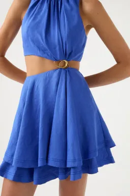 Aje Holt Cut Out Ring Mini Dress Marine Blue Size 10 for rent on The Volte - image 2