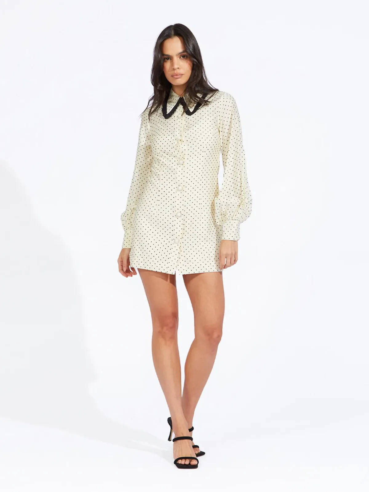 Alice McCall Dream Mini Dress Polka Dot Ivory Size 4 AU for rent on The Volte - main image