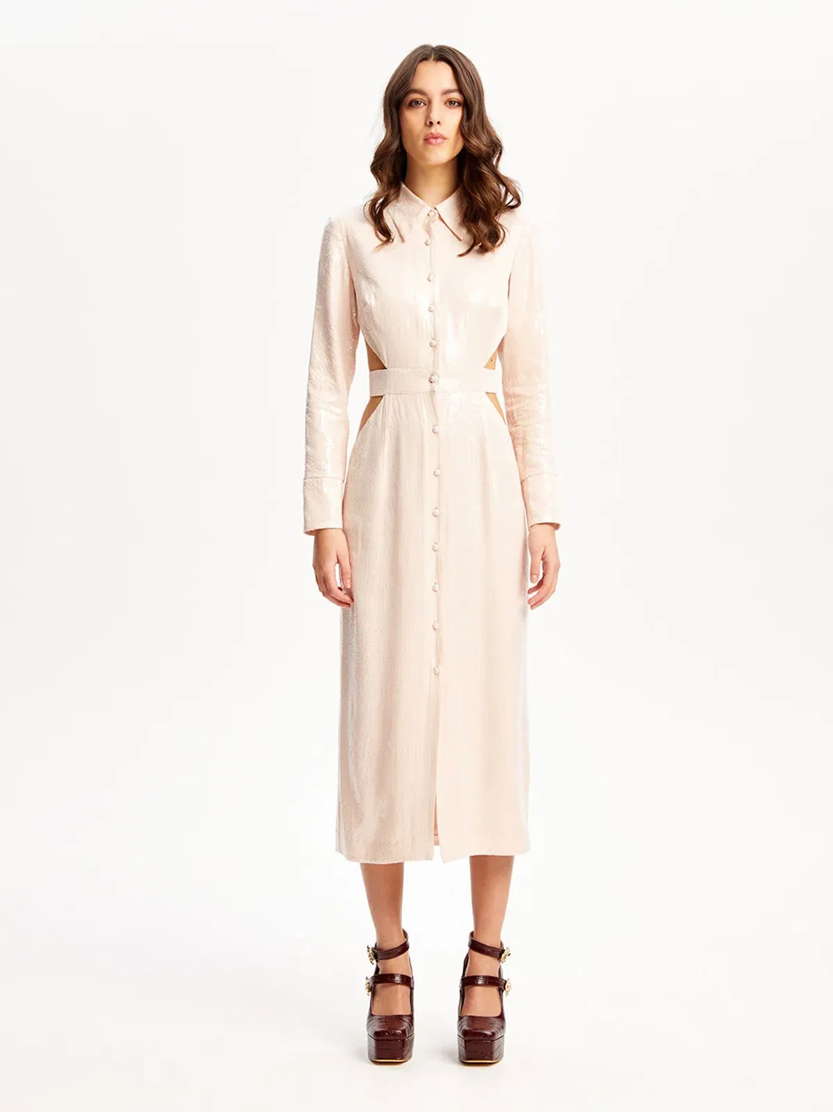 Alice McCall Night Sky Trench Dress Chai Latte Size 10 AU for rent on The Volte - main image