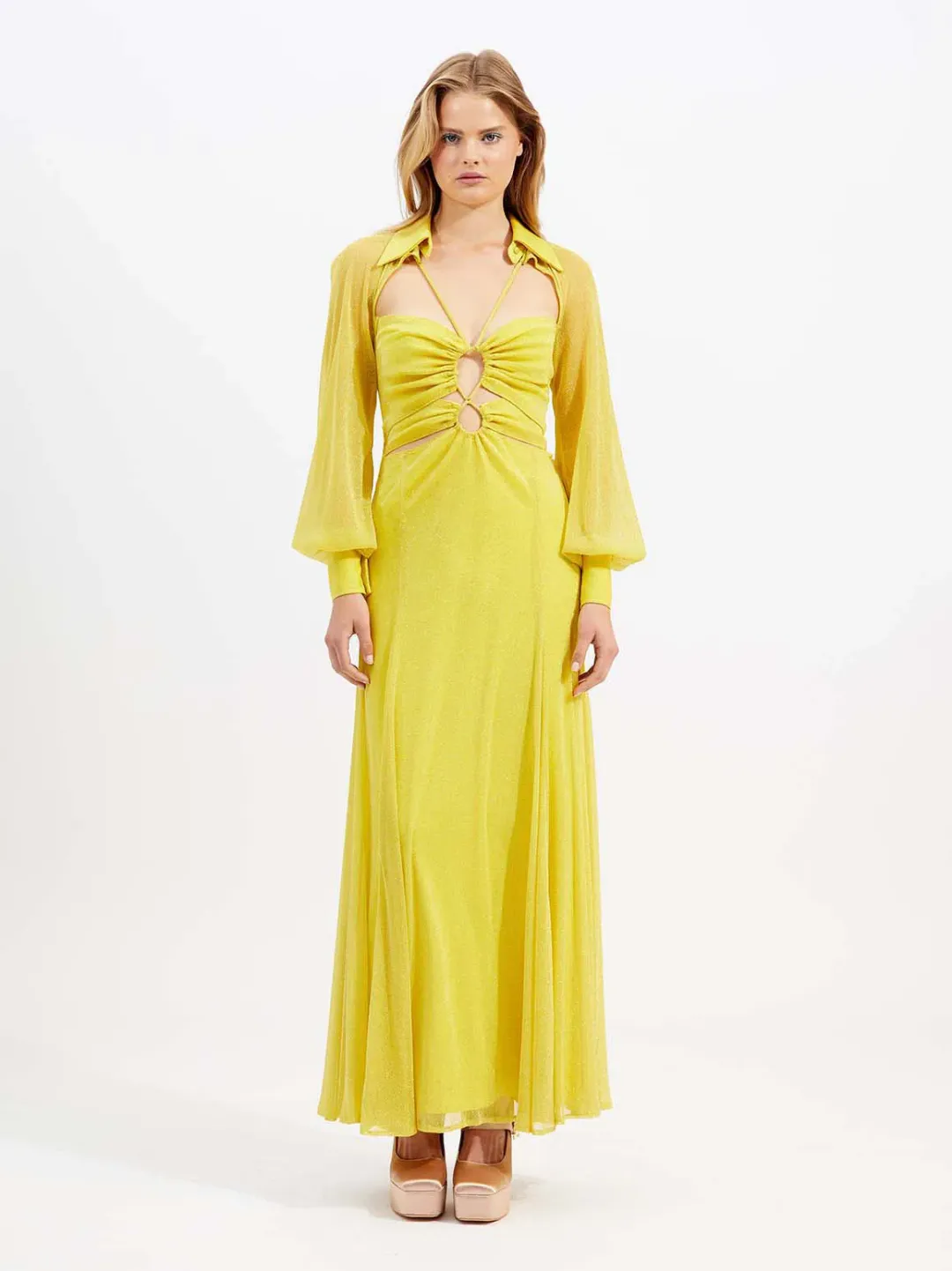 Alice McCall Sunset Kiss Midi Dress in Mango Size 12 for rent on The Volte - main image