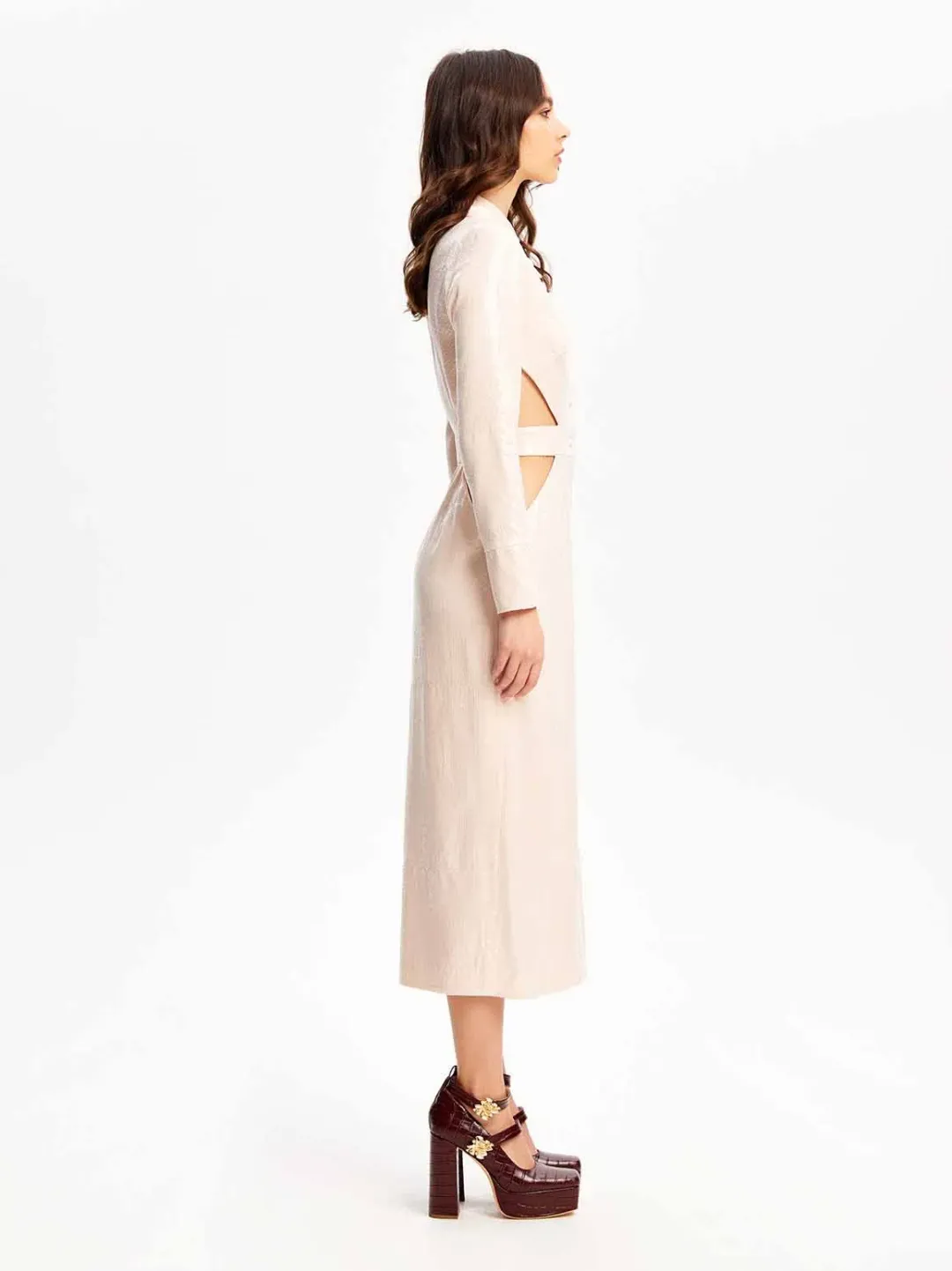 Alice McCall Night Sky Trench Dress Chai Latte Size 12 for rent on The Volte - main image