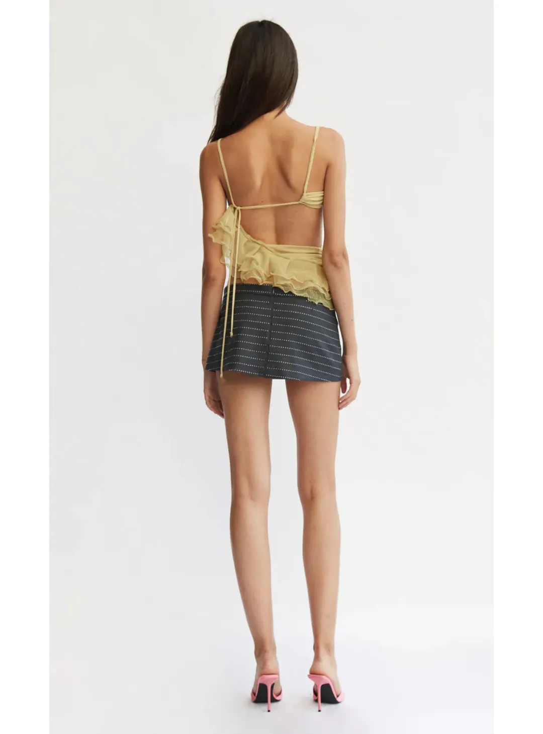 Bec & Bridge Set  Spiral Crush Top Citrus and Malibu Bay Frill Skirt Citrus Plum FLoral Size AU 10 for rent on The Volte - main image