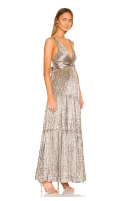 Sabina Musayev Pacific Dress Gold Foil Size XS/Au 8  for rent on The Volte - image 4