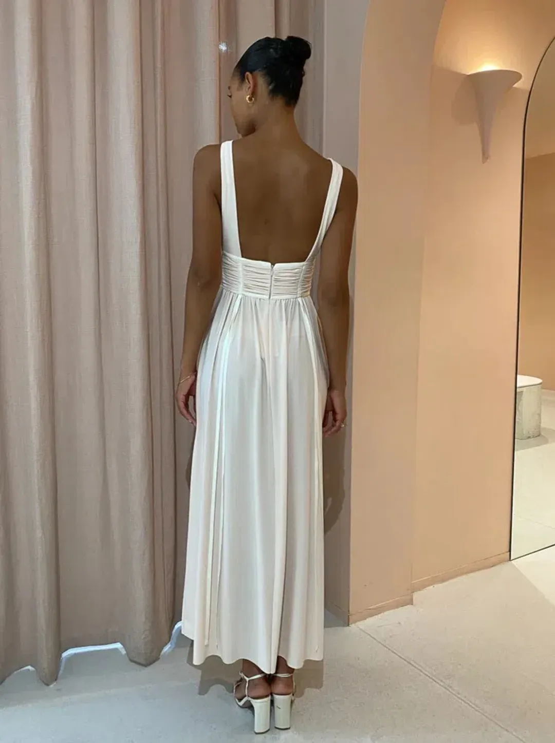 Bec and Bridge Gwen Maxi Dress In Shell Size 12 for rent on The Volte - main image