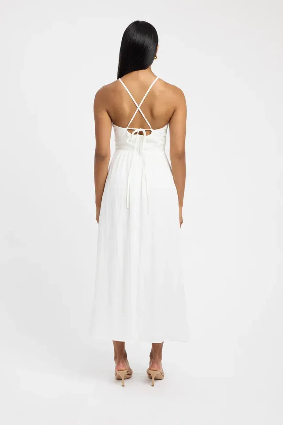 Kookai Hayman Halter Maxi Dress White Size 8  for rent on The Volte - main image