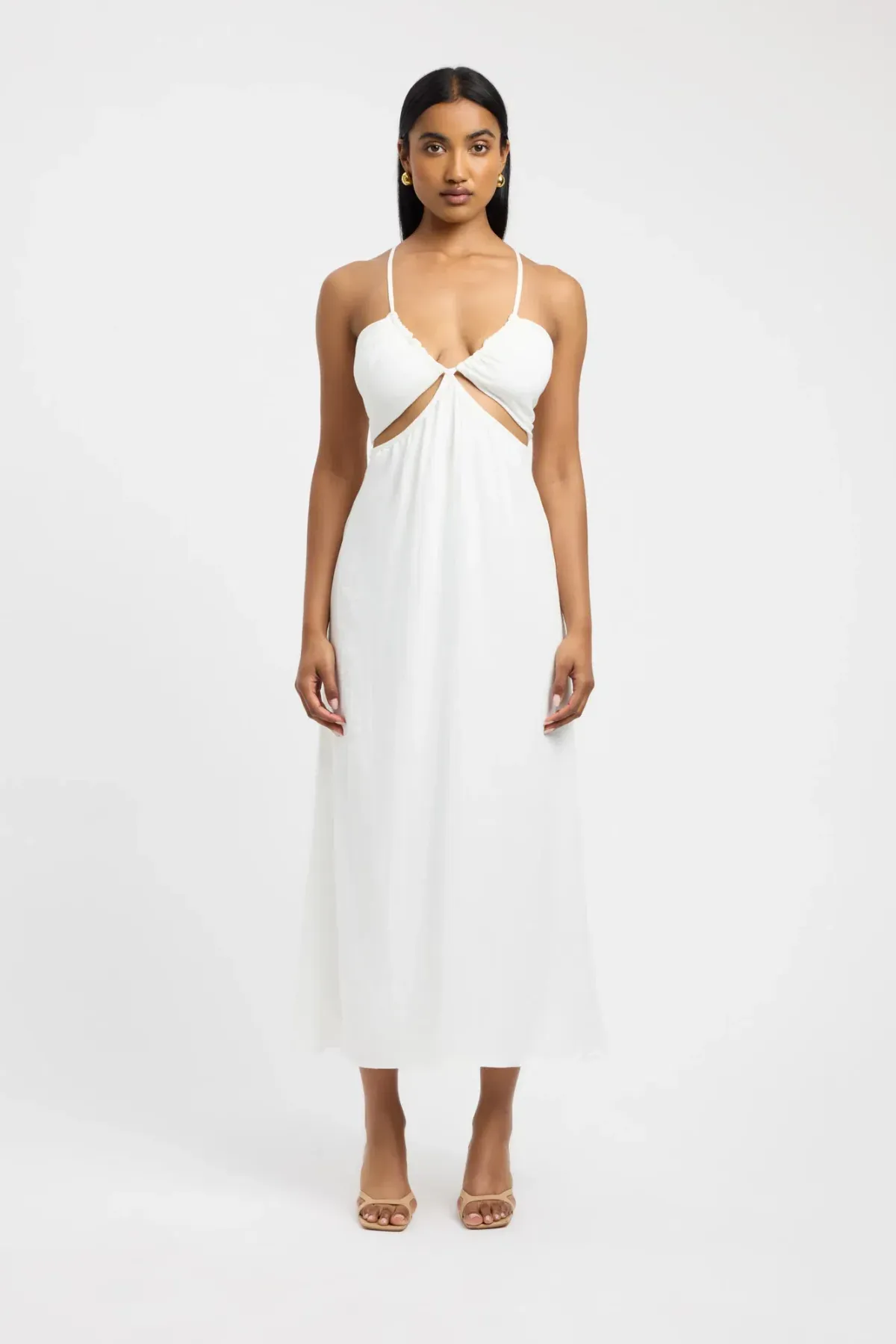 Kookai Hayman Halter Maxi Dress White Size 8  for rent on The Volte - main image