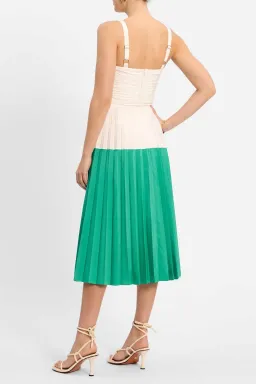 Rebecca Vallance Gia Midi Dress Green/White Size 10 for rent on The Volte - image 3