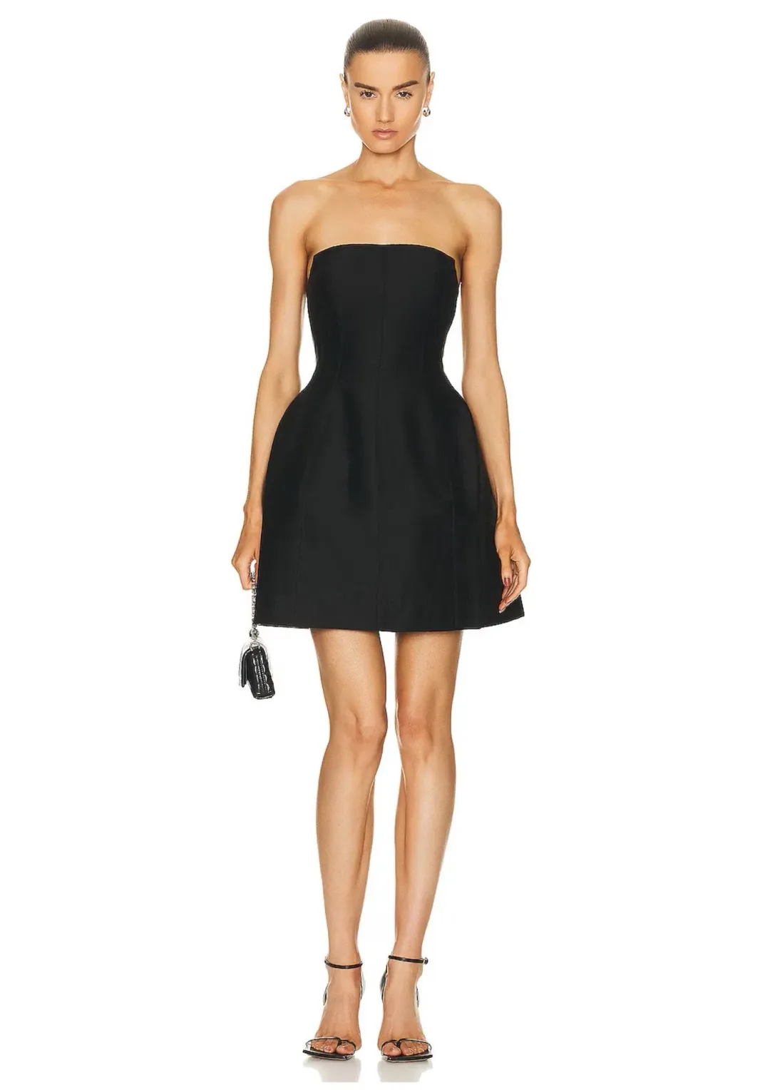 Aje Baret Strapless Mini Dress Black Size 8 for rent on The Volte - main image