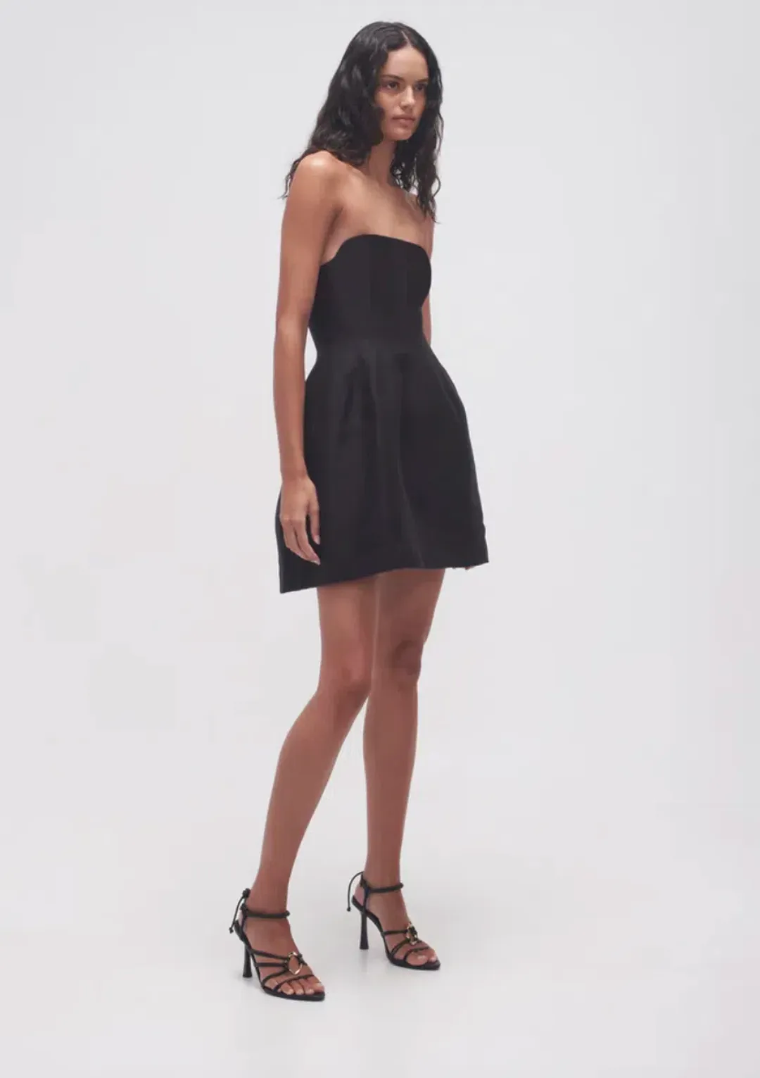 Aje Baret Strapless Mini Dress Black Size 8 for rent on The Volte - main image