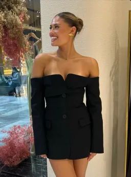Sir the Label Sandrine Tailored Mini Dress Black Size 1 / AU 8 for rent on The Volte - image 2