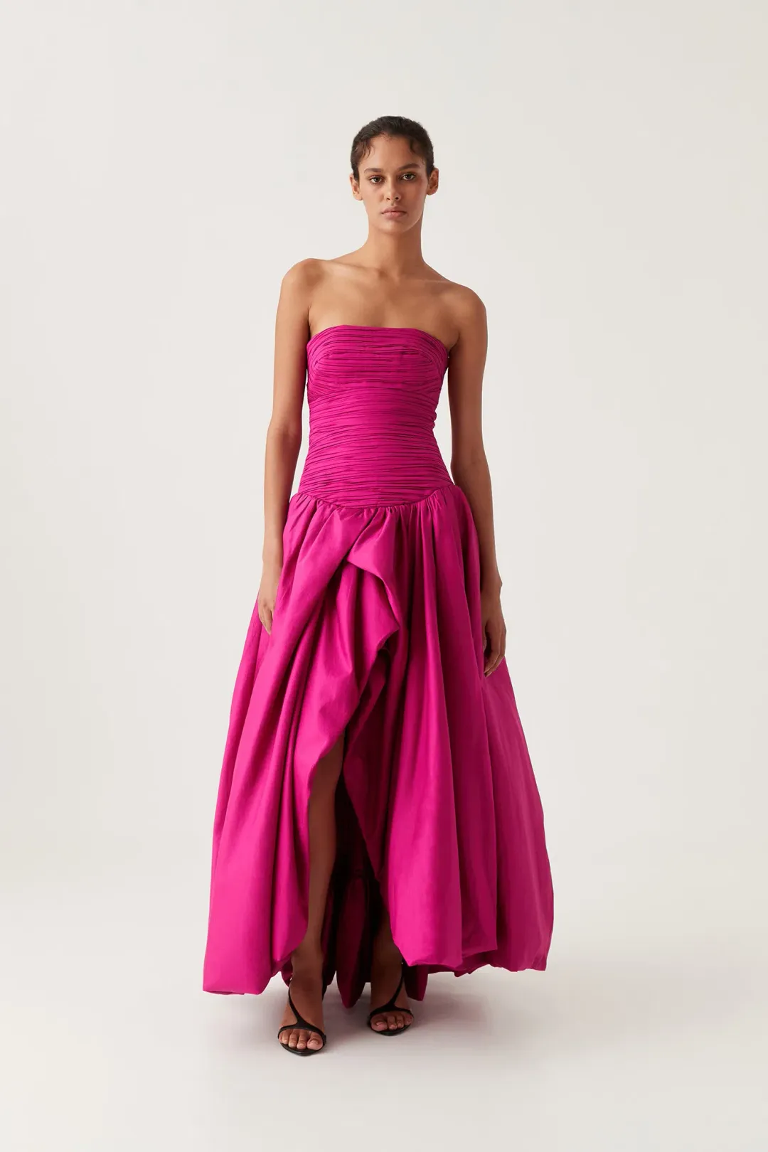 Aje Violette Bubble Hem Maxi Dress Fuschia Pink Size 4 for rent on The Volte - main image