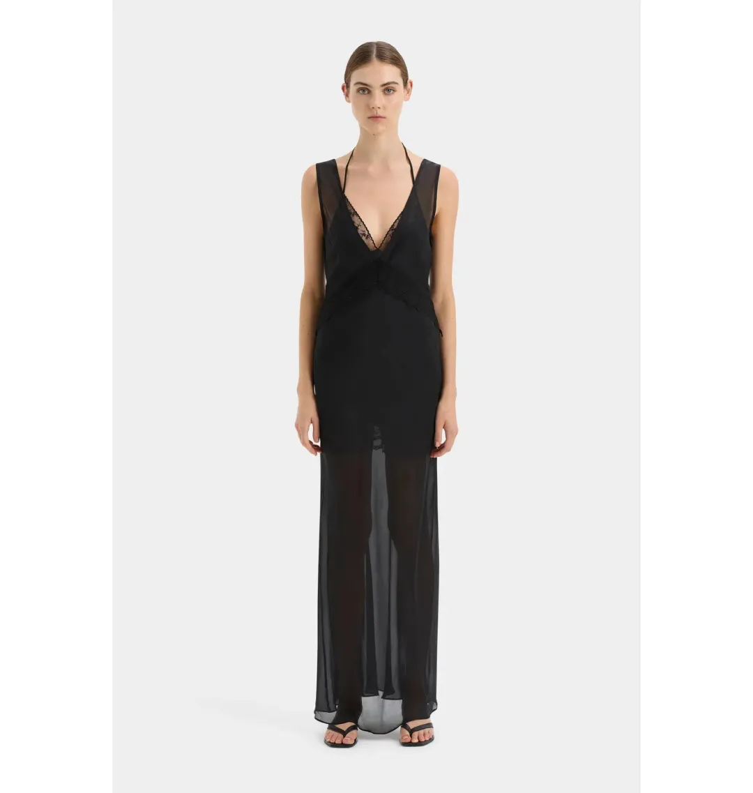 Sir the Label Avellino Lace Layered Dress Black Size AU 14 for rent on The Volte - main image