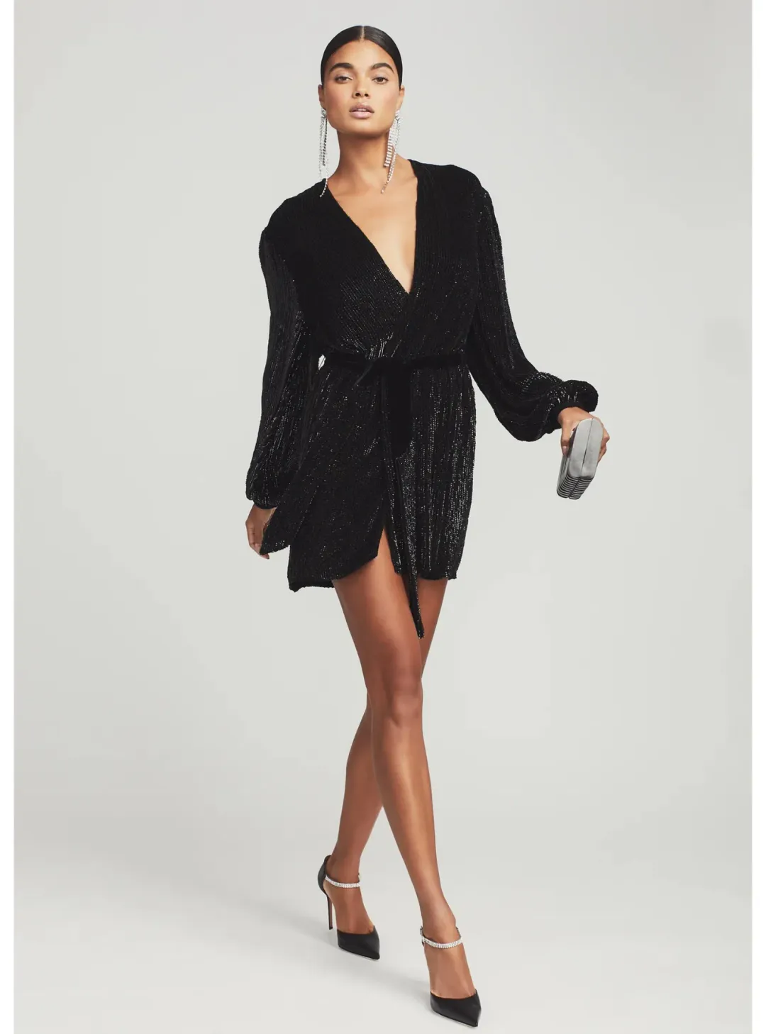 Retrofete Gabrielle Robe Dress In Black Size Small / AU 8 for rent on The Volte - main image