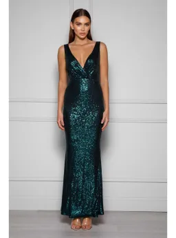 Elle Zeitoune Prinnie Gown  Emerald Size AU 10 for rent on The Volte - image 1