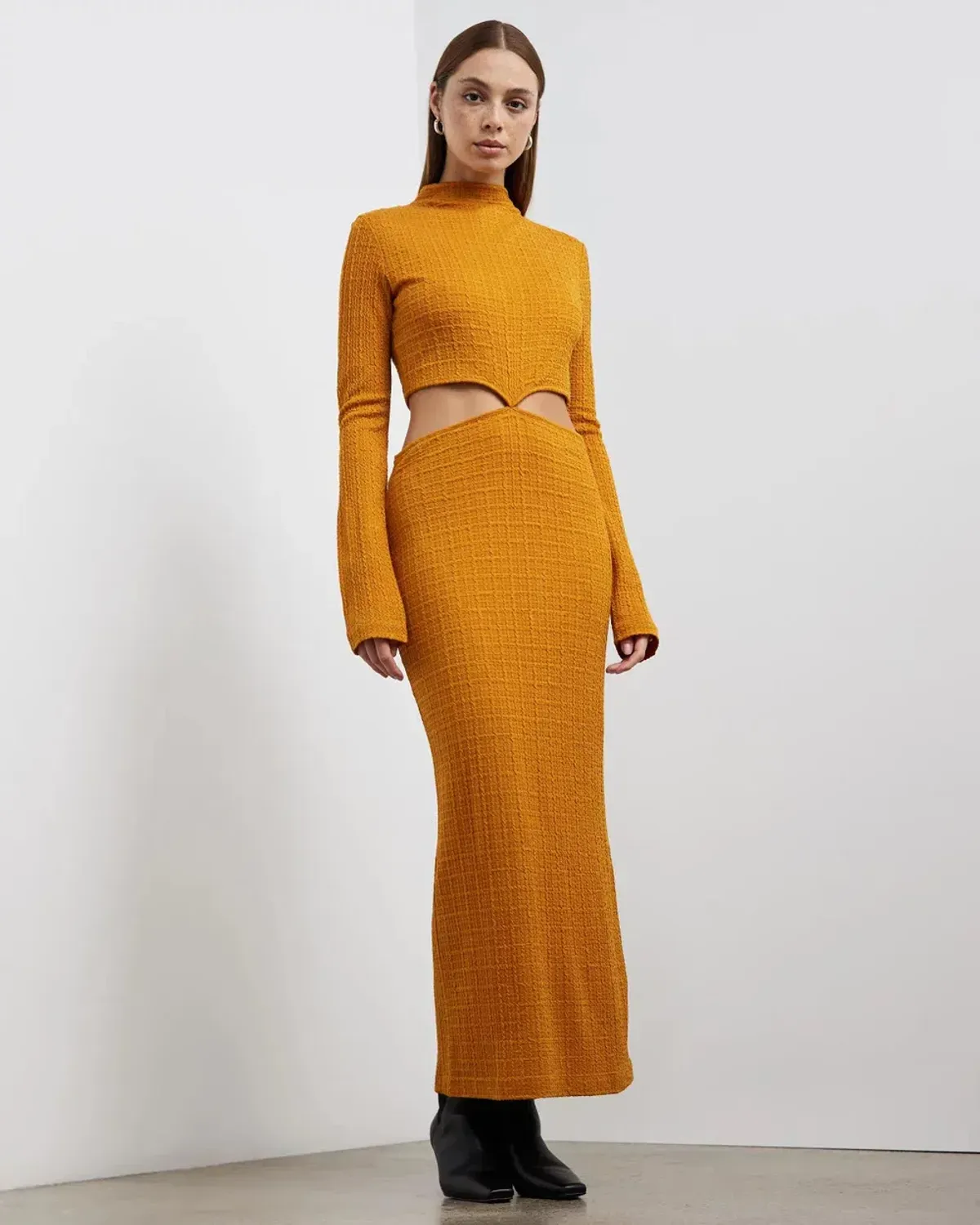 Camilla and Marc Nemesia Long Sleeve Dress Burnt Orange Size 10 for rent on The Volte - main image