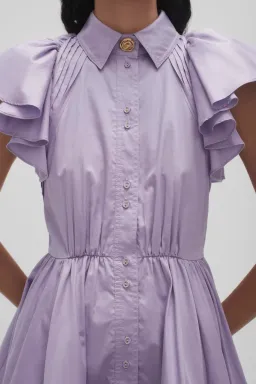 Aje Kindred Frill Mini Dress Lilac Size 10 for rent on The Volte - image 2