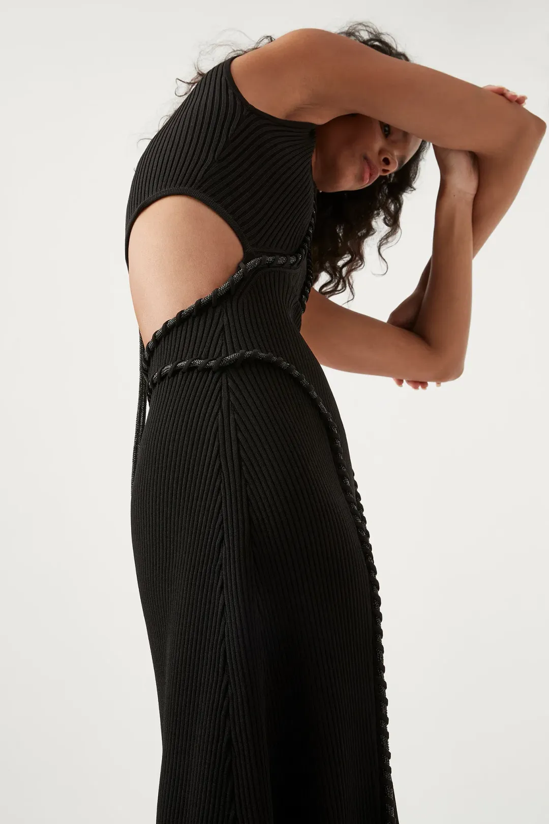 Aje Arp Cut Out Knit Midi Dress Black Size M / AU 10 for rent on The Volte - main image