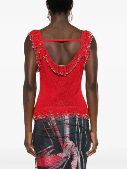 Paris Georgia Fringe Knit Top Red Size S / AU 8 for rent on The Volte - image 3