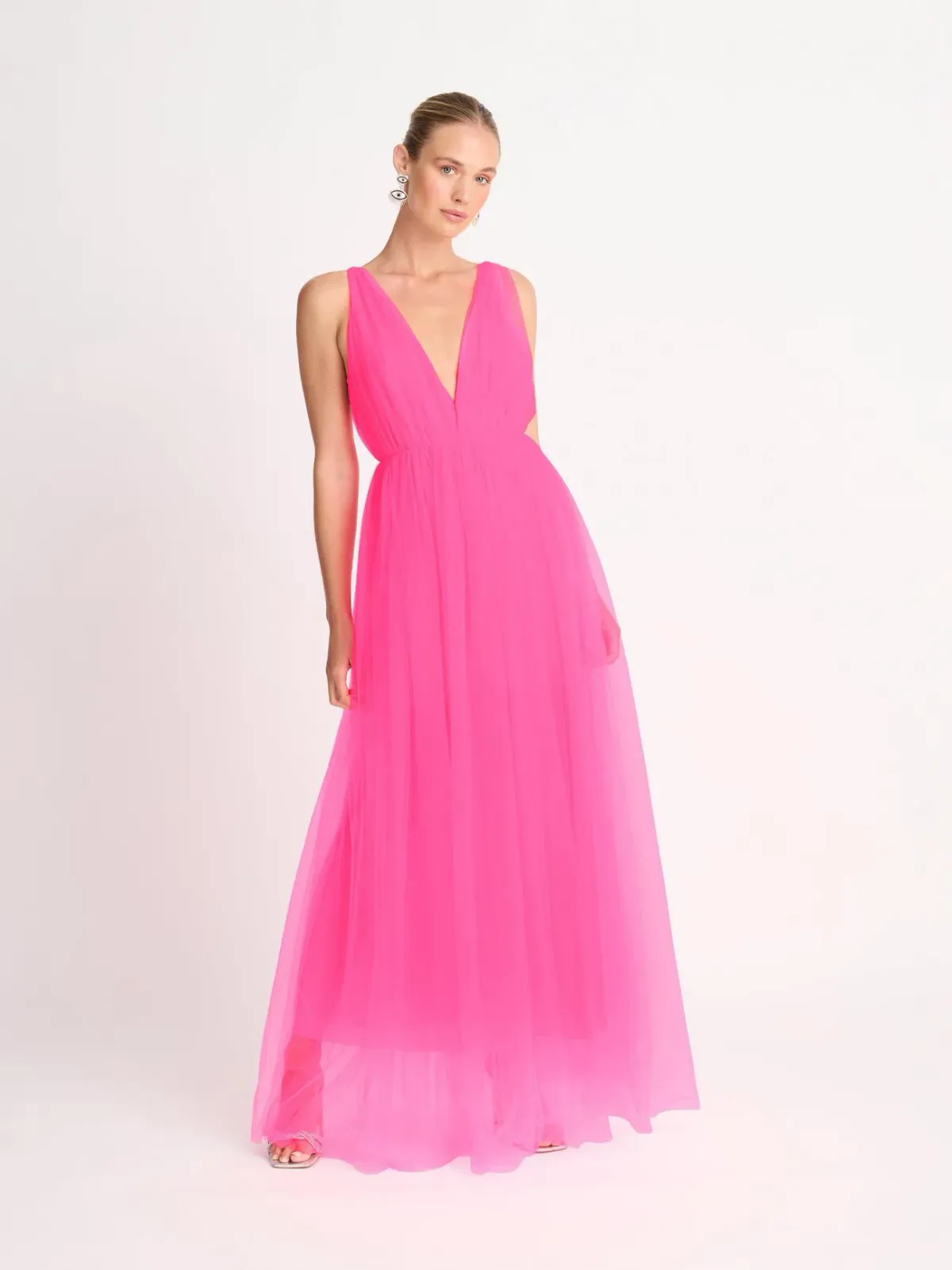 Sheike Imogen Maxi Dress Neon Pink Size 16 for rent on The Volte - main image