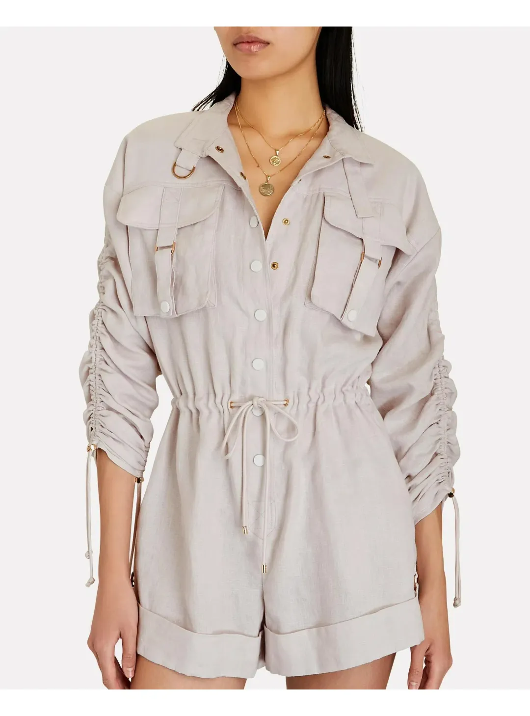 Zimmermann Utility Playsuit Dove Size 1 / AU 10  for rent on The Volte - main image