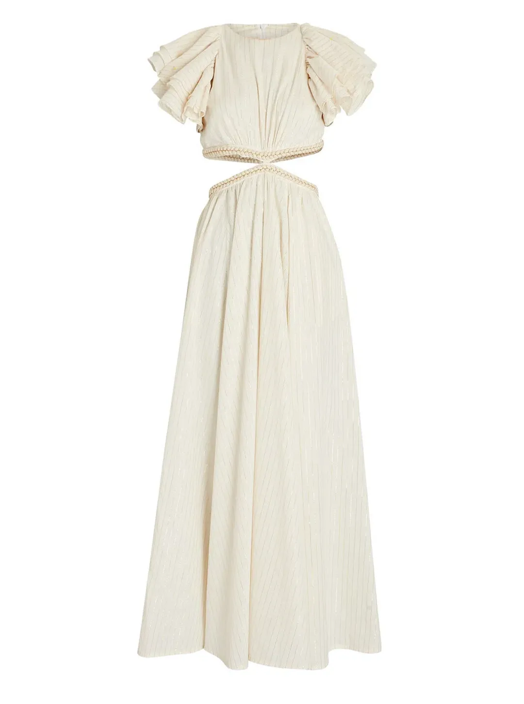 Zimmermann Anneke Cut Out Ruffle Dress Ivory Size 1 / AU 10  for rent on The Volte - main image