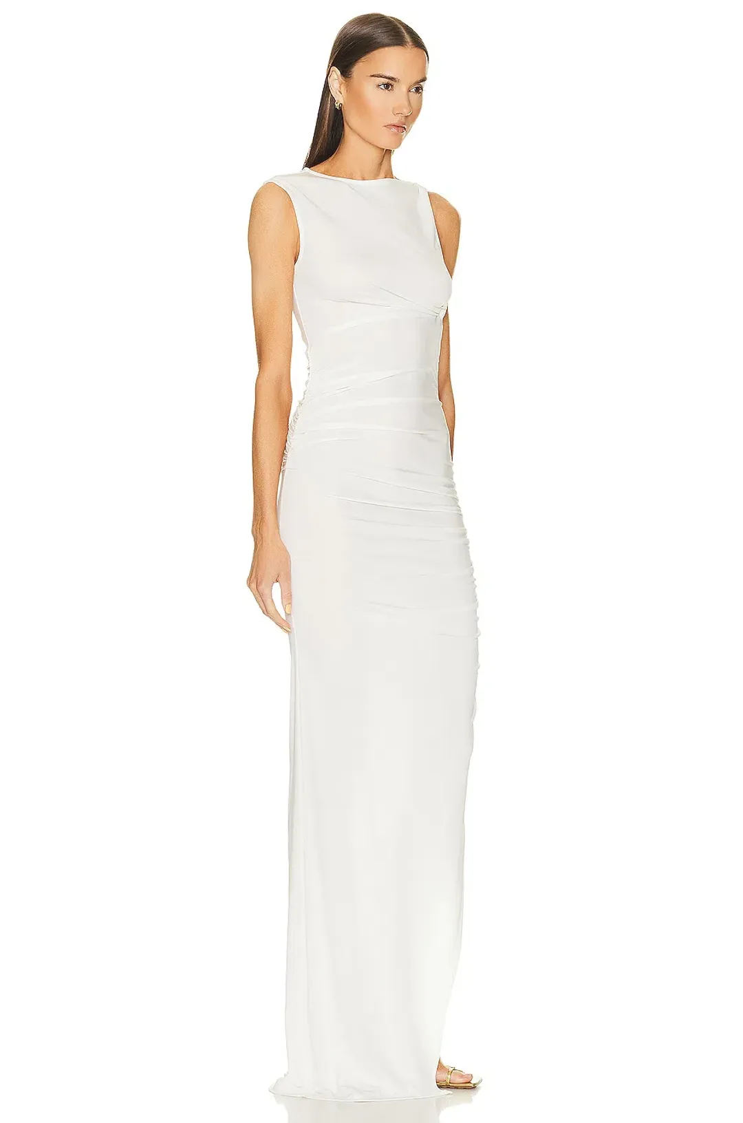 Christopher Esber Gesine Twisted Column Dress White  Size 14 AU for rent on The Volte - main image