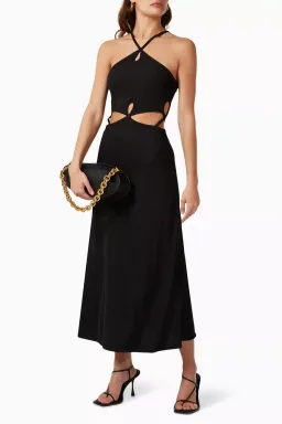 Christopher Esber Looped Cutaway Sleeveless Dress Black  Size 14 AU for rent on The Volte - image 1
