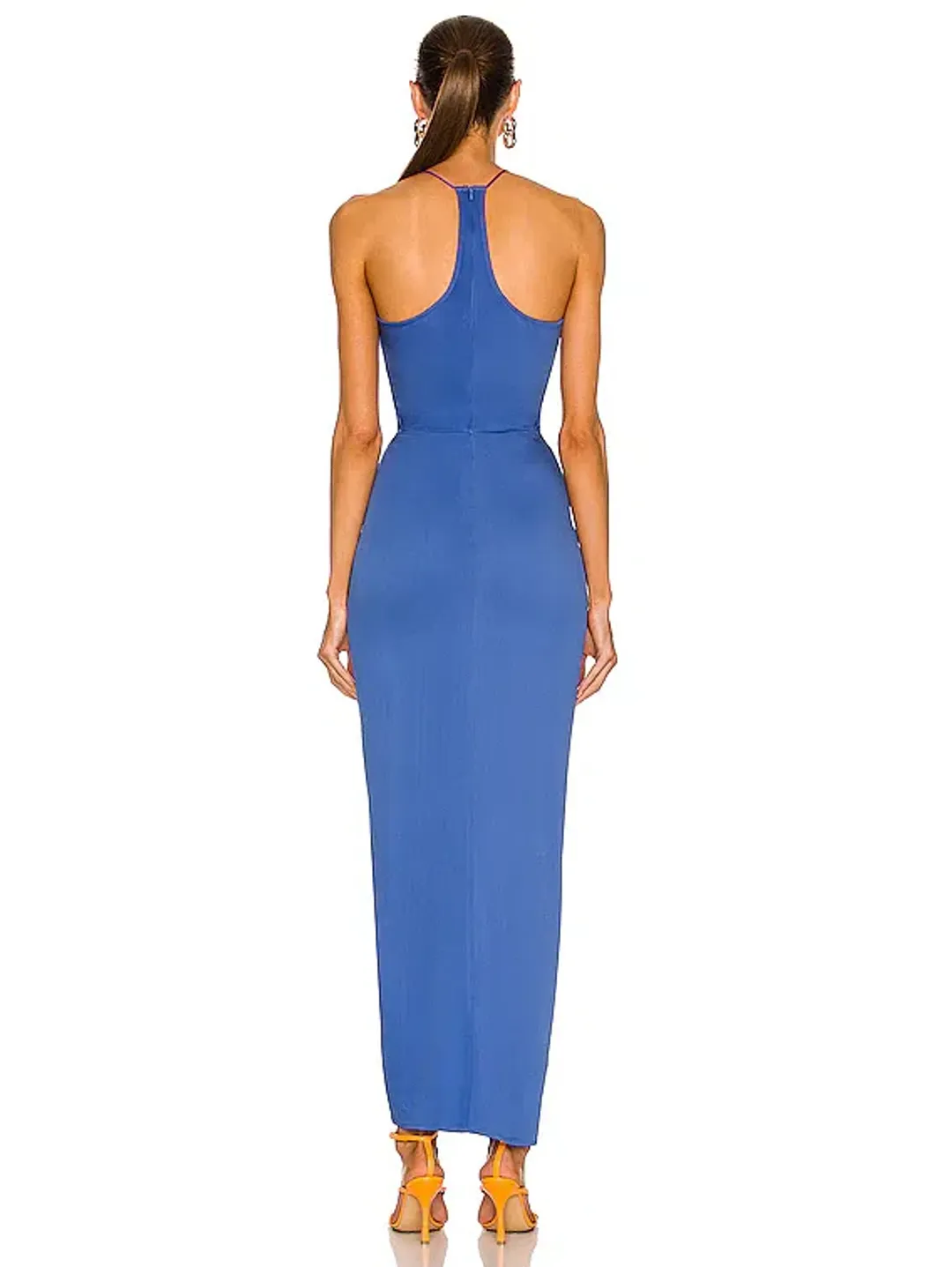 Christopher Esber  Multi Panel Disconnect Ruched Halter Dress Lapis Size 14 AU for rent on The Volte - main image