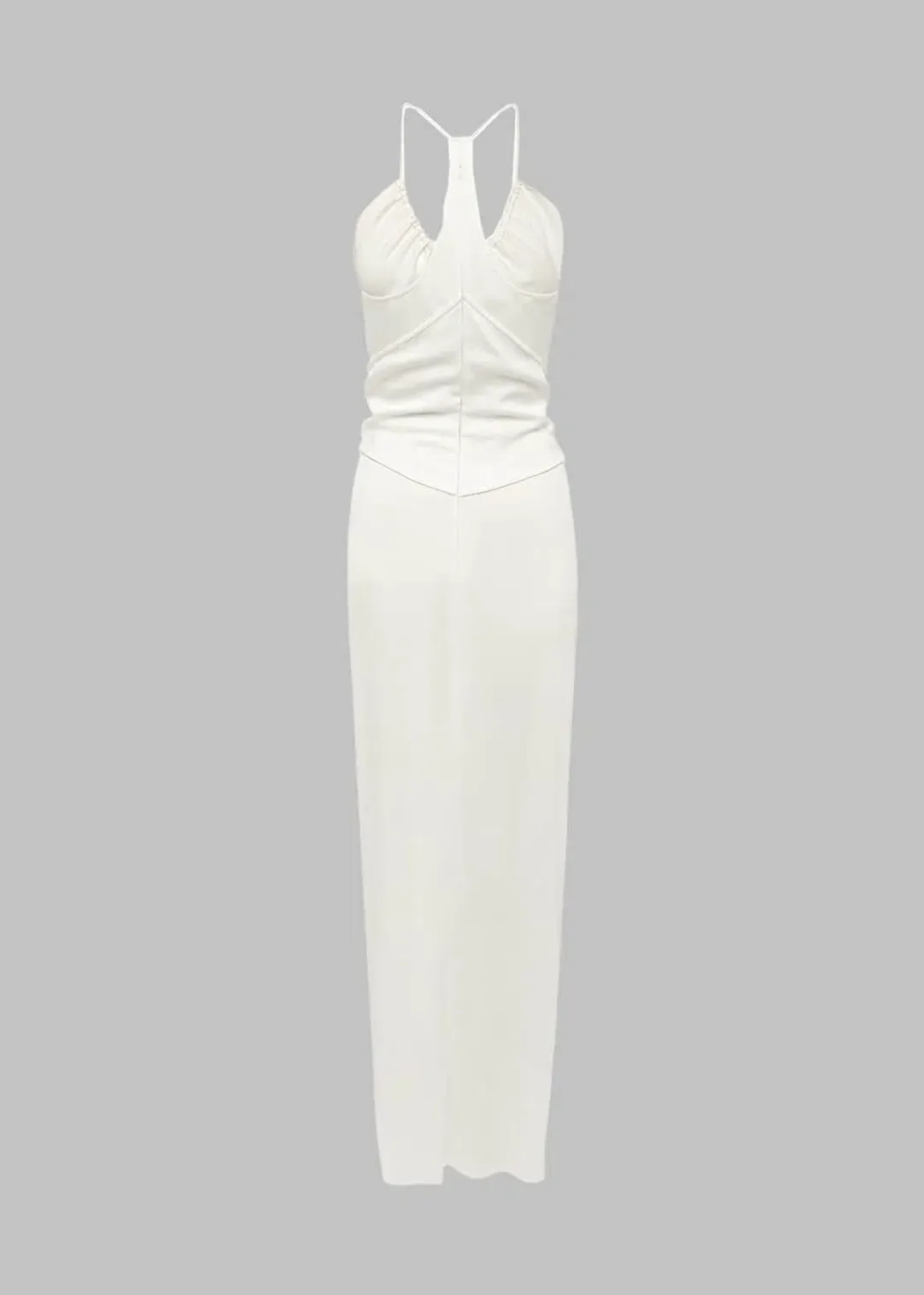 Christopher Esber Multi Panel Disconnect Ruched Halter Dress White  Size 12 AU for rent on The Volte - main image