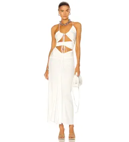 Christopher Esber Multi Panel Disconnect Ruched Halter Dress White Size 10 AU for rent on The Volte - image 1